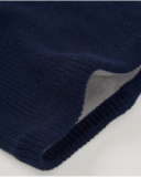 Set de gorro con pompón y braga de punto en azul marino