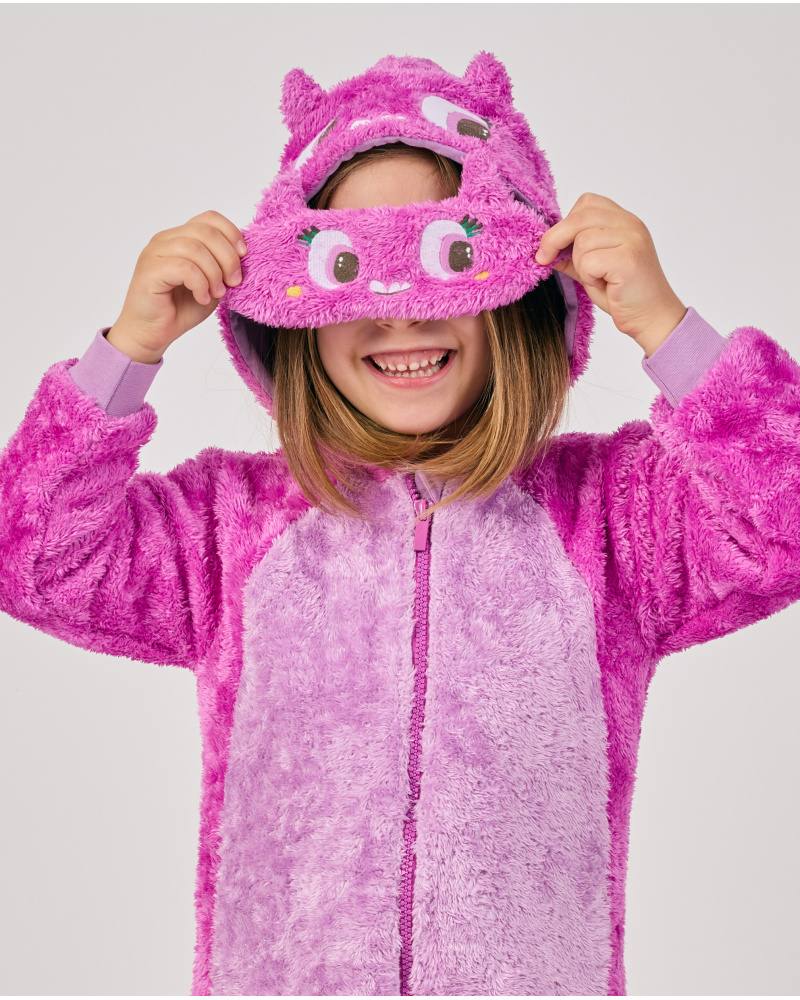 Antifaz para niña de felpa suave con diseño divertido de carita