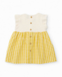 Vestido de recién nacido de plana y estampado vichy