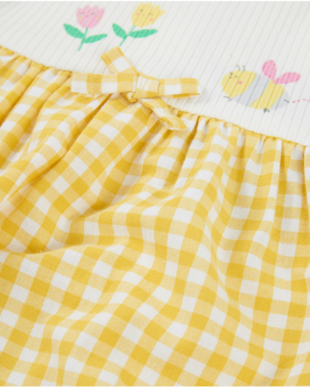 Vestido de recién nacido de plana y estampado vichy