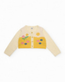 Chaqueta de recién nacido de tricot y motivos florales