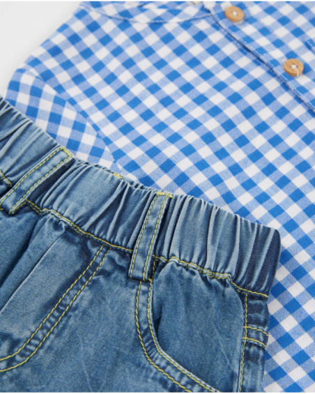 Conjunto de recién nacido de plana y estampado vichy