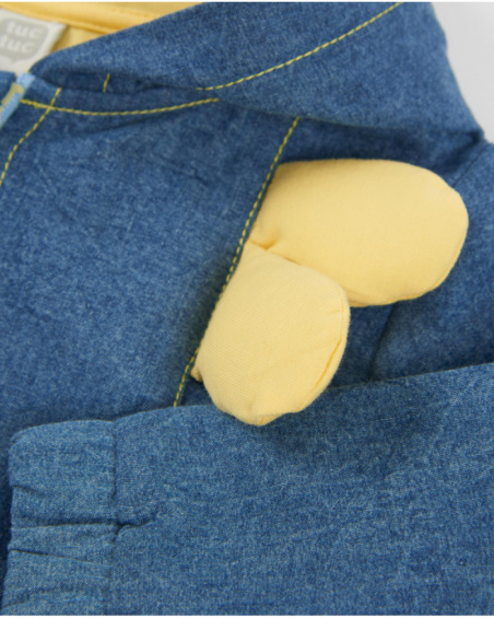 Chaqueta de recién nacido de plana en denim