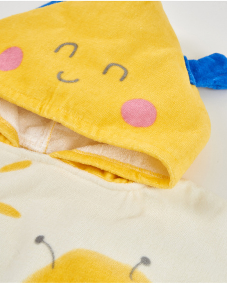 Toalla poncho de recién nacido de punto y detalles en relieve