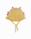 Gorro de recién nacido de plana y estampado vichy