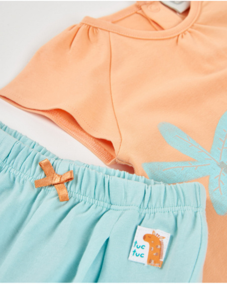 Conjunto de recién nacido de punto con estampado palmeras