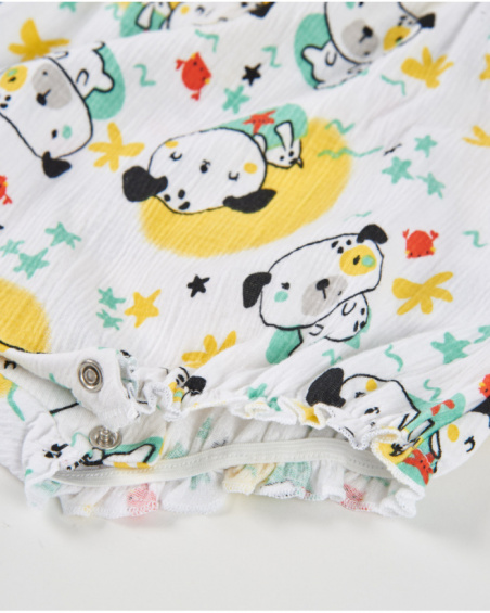 Pelele de recién nacido de punto y mangas con volantes