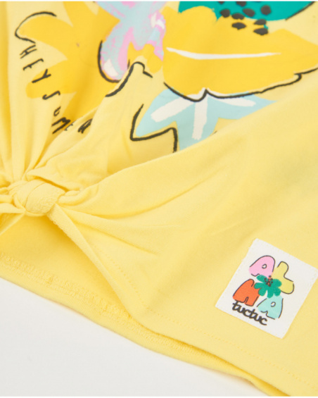 Camiseta de niña de punto y nudo decorativo