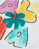 Camiseta de niña de punto y manga con volante