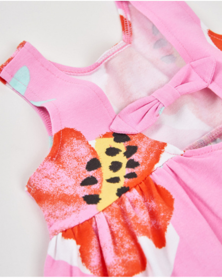 Vestido de niña de punto y estampado de flores grandes