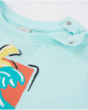 Camiseta de niño de punto y cierre en hombro