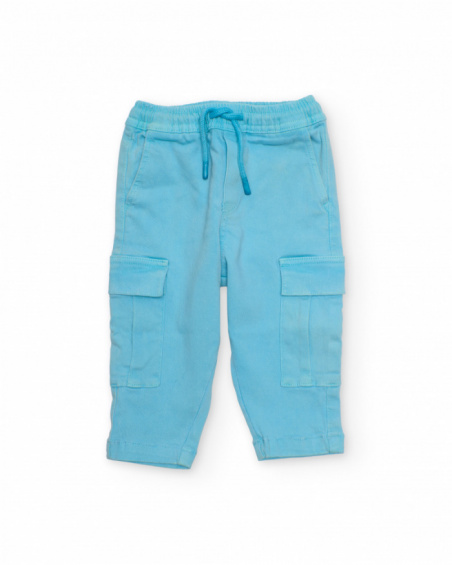 Pantalones de niño de plana con cintura elástica y cordón