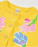 Chaqueta de niña de tricot con estampado floral