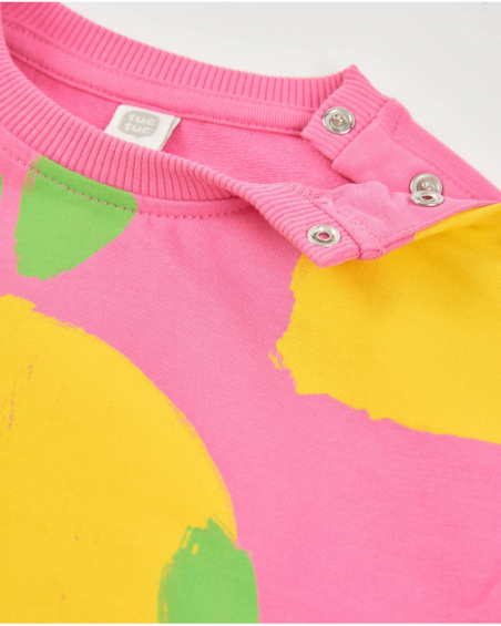 Sudadera de niña de punto con cierre en hombro