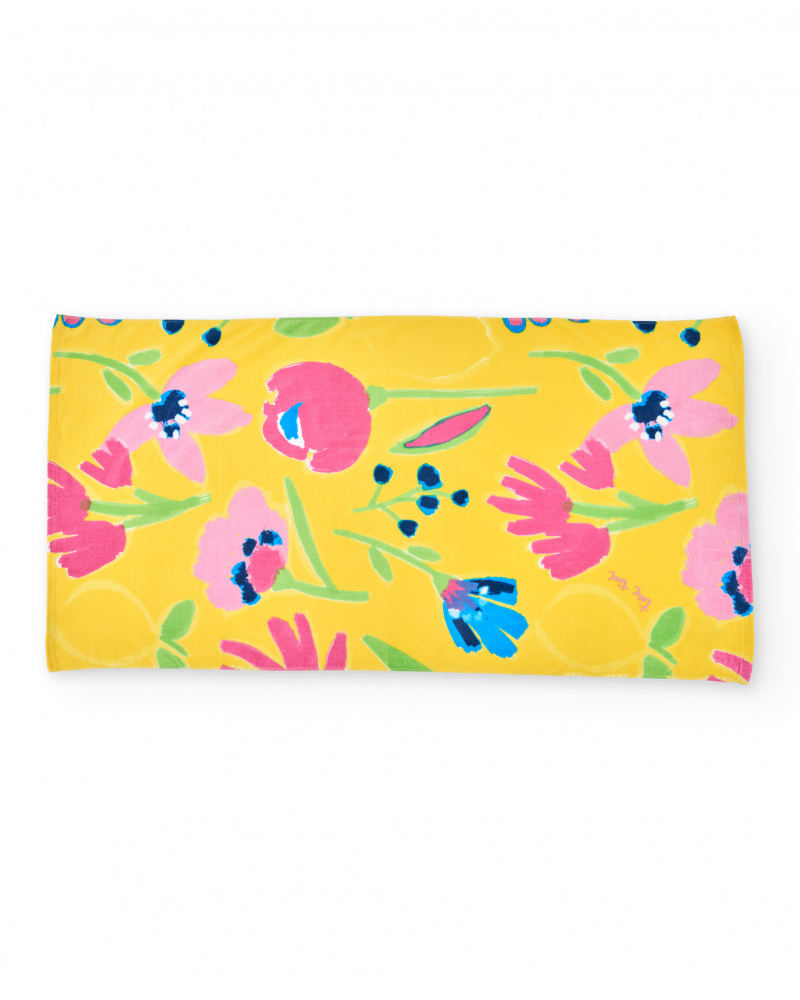 Toalla de niña de punto y estampado floral