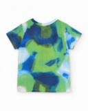 Camiseta de niño de punto con estampado efecto aquarela