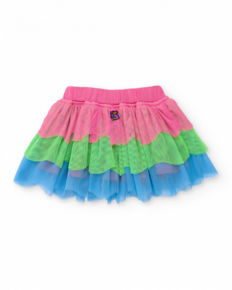 Falda de niña de plana con capas de tul