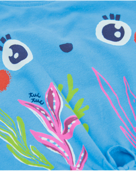 Camiseta de niña de punto con nudo decorativo