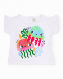 Conjunto de niña de punto con diseño de medusas