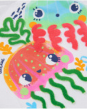 Camiseta de niña de punto y detalles oceánicos