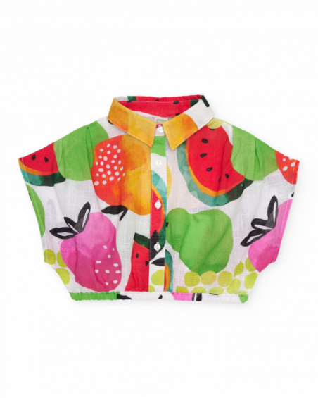 Camisa de niña de plana con diseño corto