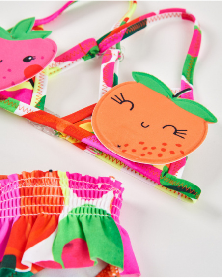 Bikini de niña de punto con frutas acolchadas