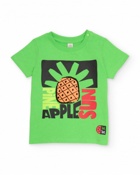 Camiseta de niño de punto con cierre en hombro