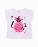 Camiseta de niña de punto con gráfico de piña