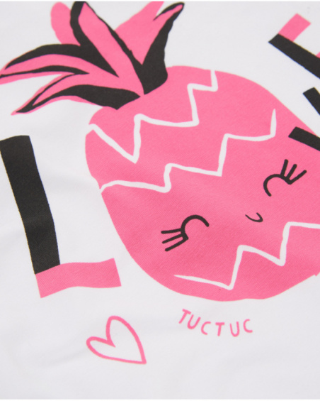 Camiseta de niña de punto con gráfico de piña