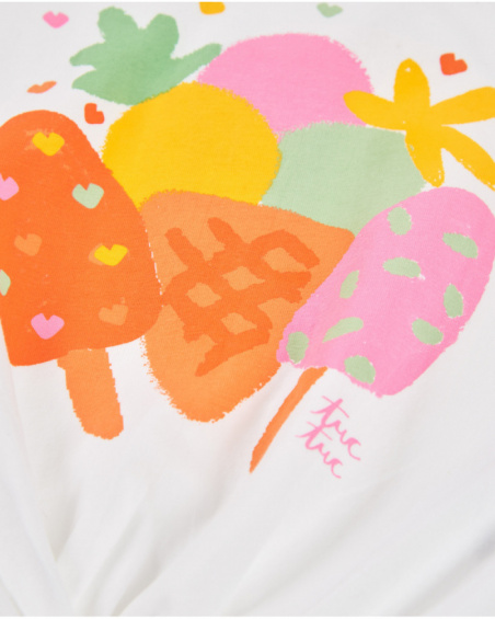 Camiseta de niña de punto con nudo frontal