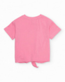 Camiseta de niña de punto con nudo delantero