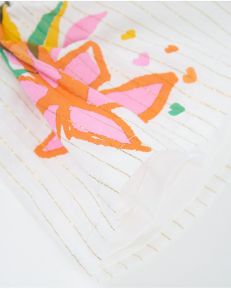 Falda de niña de plana con bordado decorativo