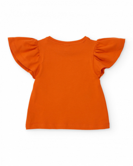 Camiseta de niña de punto y mangas con volante