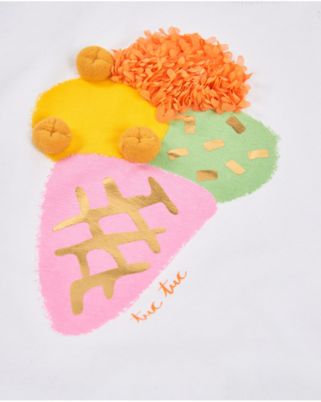 Camiseta de niña de punto con gráfico de helado