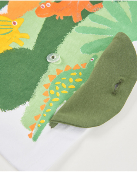 Camiseta de niño de punto y aplique con botón