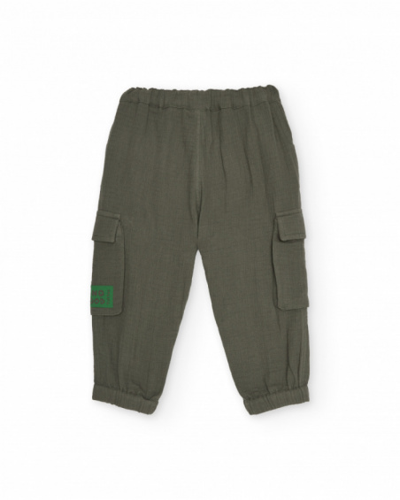 Pantalones de niño de plana con bolsillos cargo