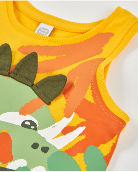 Camiseta de niño de punto y tirantes