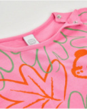 Camiseta de niña de punto con dinosaurio decorativo