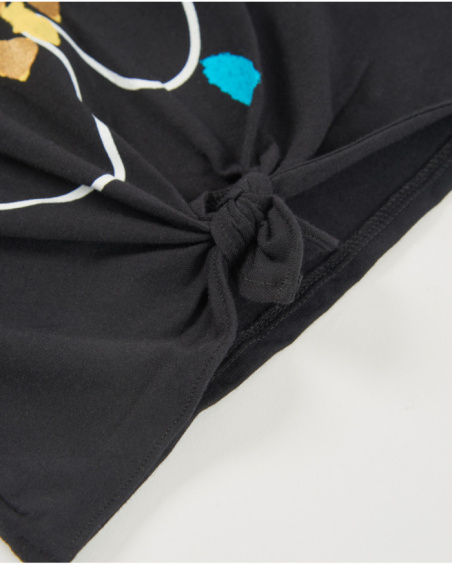 Camiseta de niña de punto con nudo decorativo