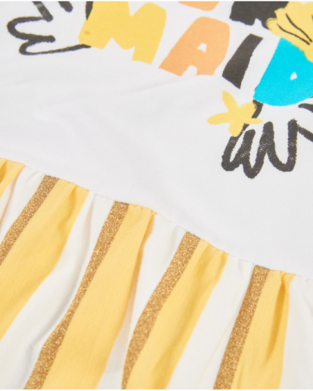 Vestido de niña de punto con franjas verticales