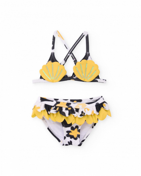 Bikini de niña de punto con detalles en lentejuelas