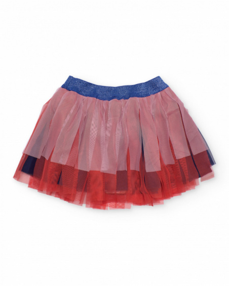 Falda de niña de plana y capas de tul