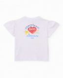 Camiseta de niña de punto con manga fruncida