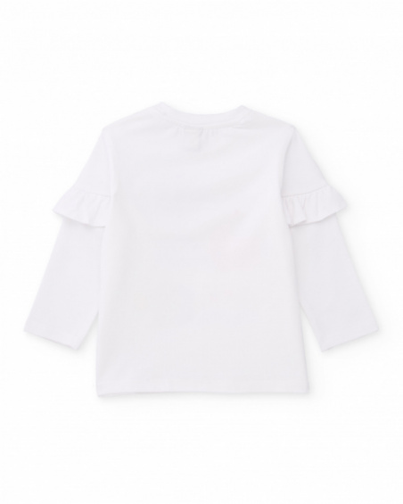 Camiseta de niña de punto y apliques en relieve