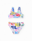 Bikini de niña de punto y detalle fruncido