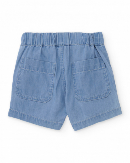 Bermuda de niño de plana y denim ligero
