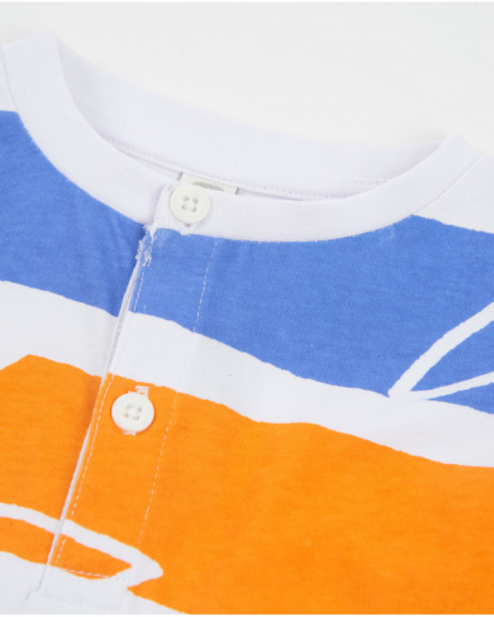 Camiseta de niño de punto con franjas horizontales