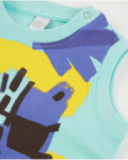 Camiseta de niño de punto y tirantes con cierre en hombro