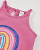 Camiseta de niña de punto y arcoíris con lentejuelas