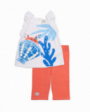 Conjunto de niña de punto y diseño marino